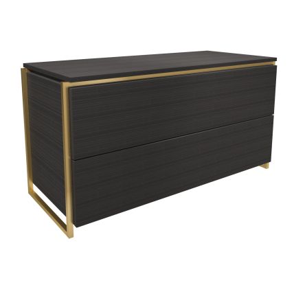 Black Stained Oak Two Drawer Chest by Gillmore