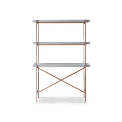 Bronze Frame & White Desk & Bookshelf by Gillmore
